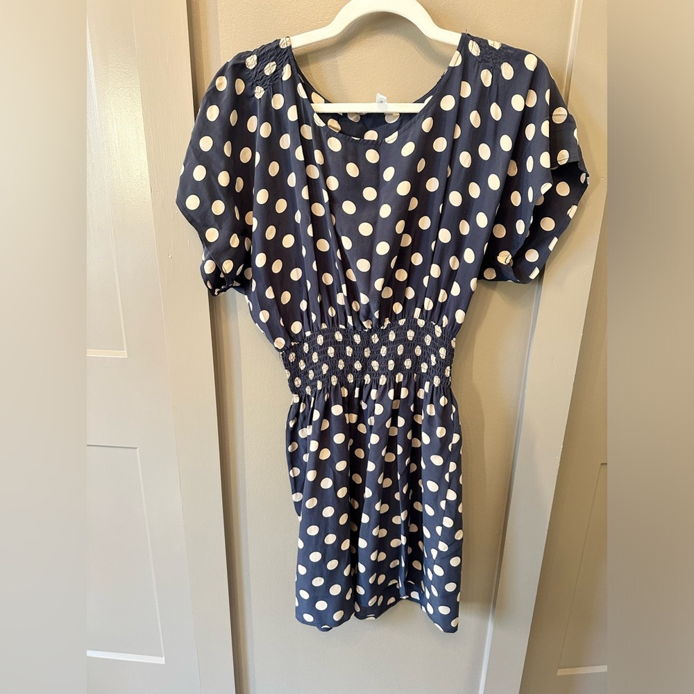 Ulla Johnson Navy Polka Dot Top